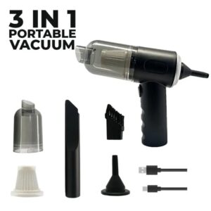 3 In 1 Portable Vacuum Cleaner Duster Blower  | Air Pump Wireless Hand-held Cleaning For Car Home
