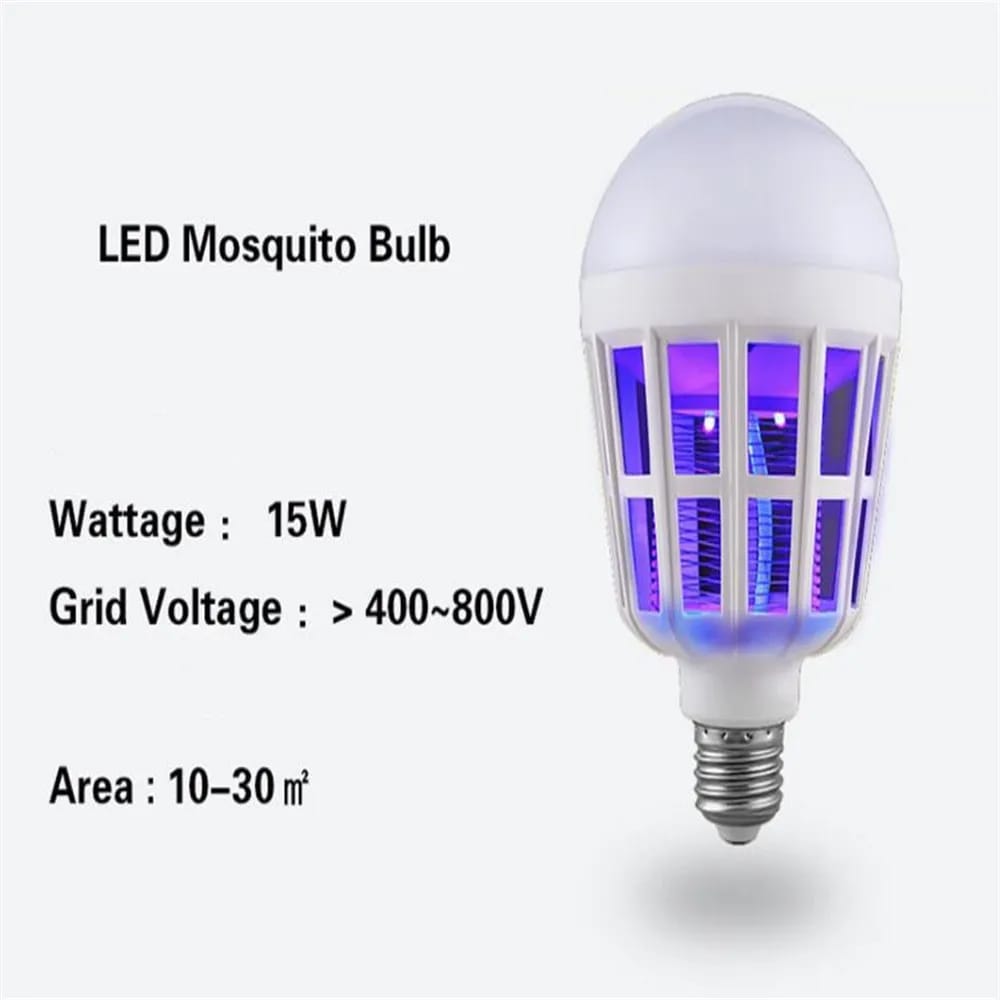 2-in-1 LED Mosquito Killer Bulb | 15W Insect Zapper Light | Silent, Odorless, Energy Saving - Image 3