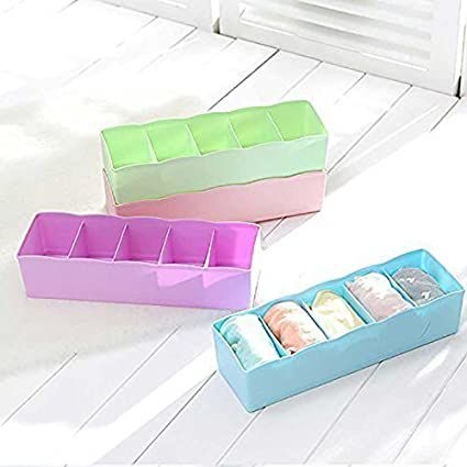 1 Pcs 5 Grid Multipurpose Divider Storage Box | Random Colors - Image 2