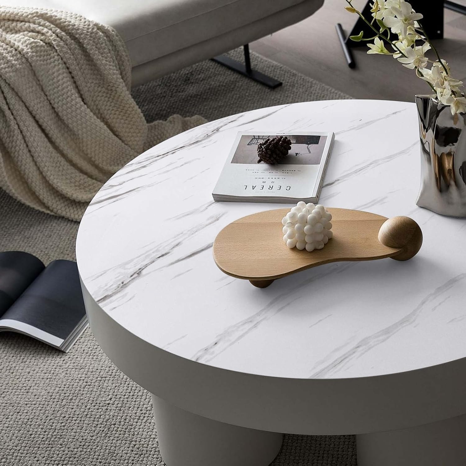 White & Grey | Marble Sheet Sticker 60x200cm | Waterproof Self-Adhesive PVC Wallpaper for Furniture Walls - Image 6