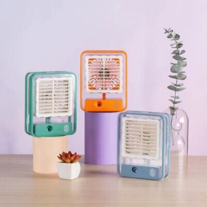 Portable USB Air Cooler Fan – 3-Speed, Mist Spray, Rechargeable | Random Color - Image 2