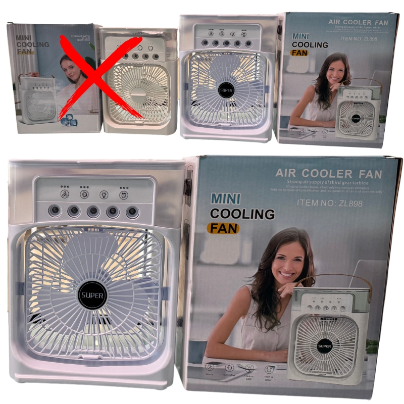 10 Inches | Large Size Portable Air Conditioner Fan | Usb Electric Fan With Led Night Light, Fine Mist Water, And Humidifier Function | Led Night Light Water Mist | Random Color - Image 7