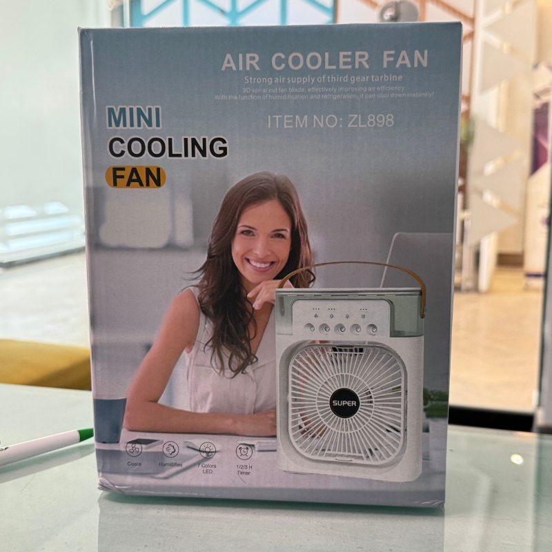 10 Inches | Large Size Portable Air Conditioner Fan | Usb Electric Fan With Led Night Light, Fine Mist Water, And Humidifier Function | Led Night Light Water Mist | Random Color - Image 8