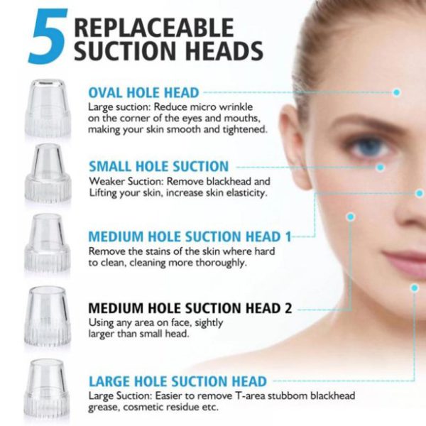 Blackhead Suction Remover Portable Pore Cleaner with LED Display and Multiple Suction Levels - Image 3