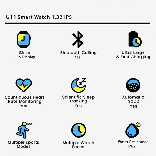 GT1 Smartwatch with Bluetooth Calling & Touch Display - Image 2
