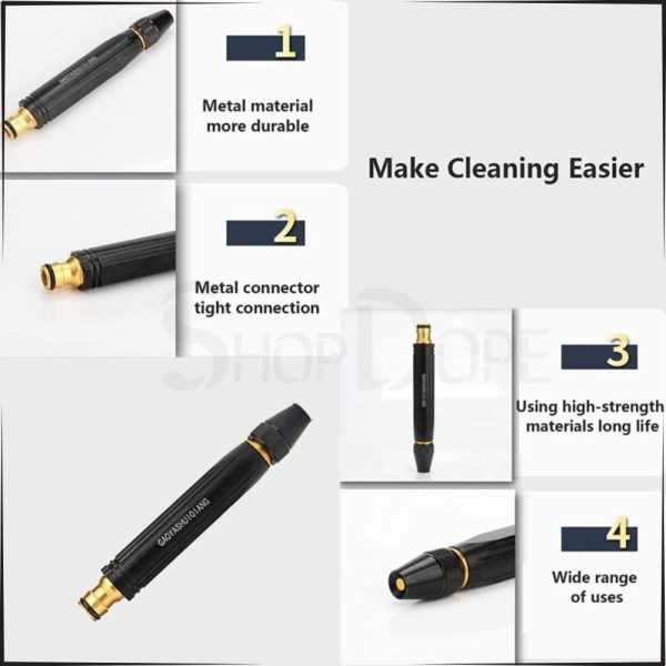 Metal High-Pressure Adjustable Nozzle Water Spray Gun | Durable & Multi-Purpose - Image 3