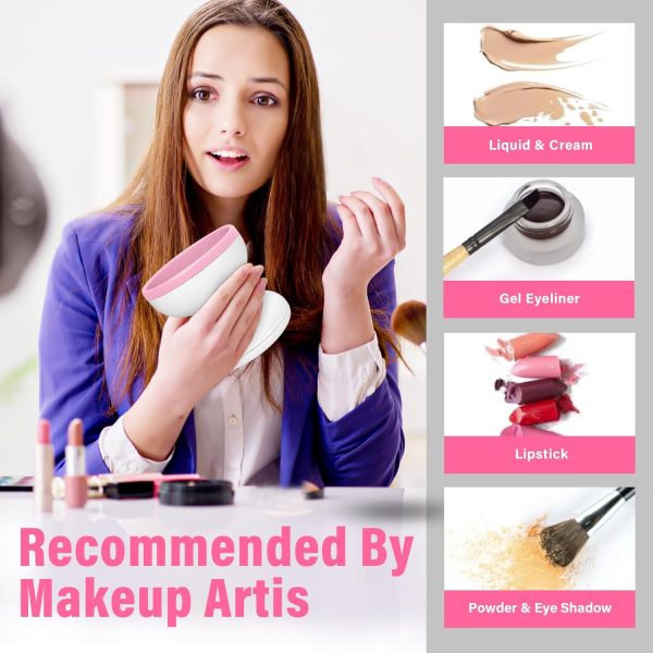 Electric Makeup Brush Cleaner Machine - Automatic | USB Rechargeable & Gentle on Bristles | Random Color - Image 5