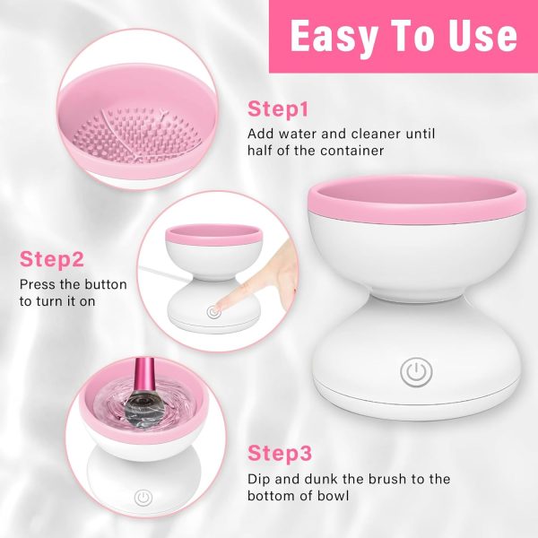 Electric Makeup Brush Cleaner Machine - Automatic | USB Rechargeable & Gentle on Bristles | Random Color - Image 2
