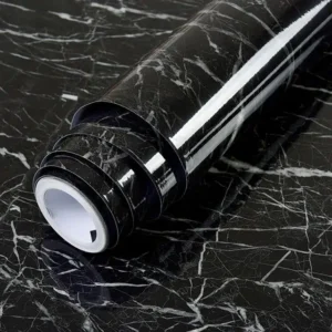 Black & White | Marble Sheet Sticker 60x200cm | Waterproof Self-Adhesive PVC Wallpaper for Furniture Walls