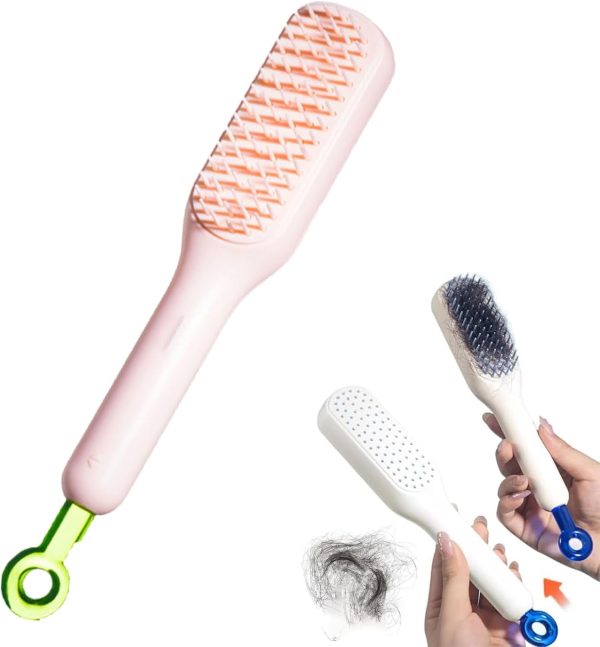 Self-Cleaning Hair Brush & Telescopic Comb (Random Color) - Image 6